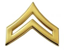 3/4" Wide Corporal Chevron Tall/Pointy Insignia, Clutch PAIR