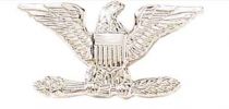 Mini Colonel Eagle Collar Pins, 1/2"W x 1"H, PAIR