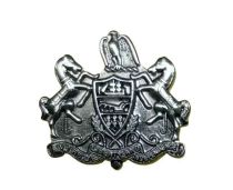 3/4" Antique Silver (Gunmetal Like) PA State Seal Collar Pin, PAIR, Exclusive to UniformSpec