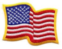 Wavy American Flag with Gold Border