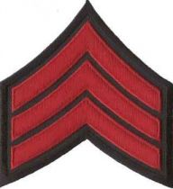 Sergeant Chevrons, 3"- 1 Color Stripe