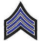 Sergeant Chevron 3.5" W Royal/White on Black