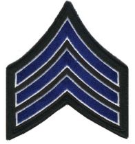 Sergeant Chevron 3.5" W Royal/White on Black