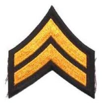 3" Dk. Gold on Black Corporal Chevron