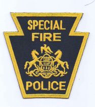 Special Fire Police Patch- Black w/ Gold Border