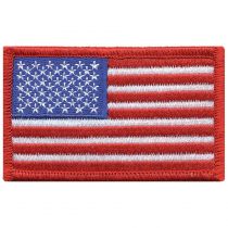 Reverse Red Border American Flag, 3-3/8" X 2"