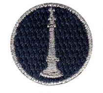 LT, 1 Horn Metallic Silver on Midnight Navy Collar Insignia, SOLD INDIVIDUALLY