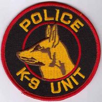Police K-9 Unit Red 3.5" Circle Patch