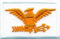 Gold on White Eagles, 1 3/4 X 1" Collar/Epaulet SOLD AS PAIR