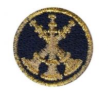 ASST. CHIEF, 3 Bugles Metallic Gold on Midnight Navy Collar FD Insignia, SOLD INDIVIDUALLY