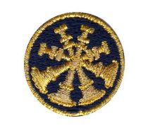 DEPUTY CHIEF, 4 Bugles Metallic Gold on Midnight Navy Collar FD Insignia, SOLD INDIVIDUALLY