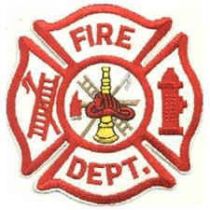 Fire Dept. Maltese Cross Patch, 3.5" x 3.5"