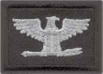 Mini Silver on Midnight Eagle Collar Emblem, Pair