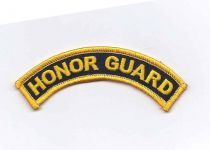 Honor Guard Rocker, Gold on Black, 4" Wide