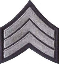 3" Sgt Chevrons, Silver Gray on Midnight PAIR