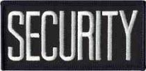 4" x 2" Security Chest Patch, White on Midnight Navy