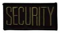 4" x 2" Security Chest Patch, Olive Drab on Black