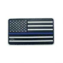 Morale Patch, US Flag, Grey W/Blue Stripe