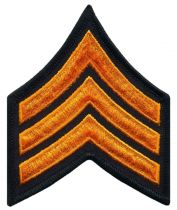 Dark Gold on Black 3" Sergeant Merrowed Border Chevrons Pair