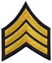 3" Med Gold on MD Navy SGT Chevrons, Hot Knife, PAIR