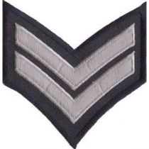 3" Corporal Chevrons, Silver Gray on Midnight Navy, PAIR
