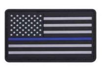 Velcro Thin Blue Line American Flag Patch, Hook Backing