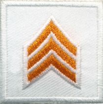 Embroidered Rank Patch, 1.5" x 1.5", Outlined Chevrons, PAIR