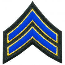 3"W CPL Chevrons, 2-Tone Royal/Summer Gold on Black, PAIR