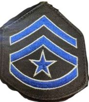 Master Corporal Chevron, Royal/White/Black, 3" WIDE, PAIR