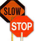 Reflective Paddle Sign- Stop/Slow 18"
