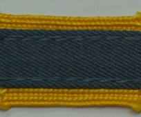 3/4" French Blue/ Gold Striped Braid, #26 on top of #27