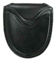 Plain Leather Open Handcuff Case, Slide-on