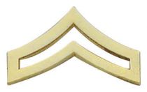 1-1/4" Corporal Chevron Silver Collar Pins, Pair