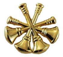 Deputy Chief 4 GOLD Bugles Collar Insignia, 3/4" High Clutch Back