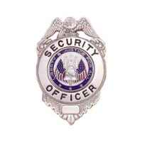 Silver Security Officer Badge  with Safety Pin- Small Size
