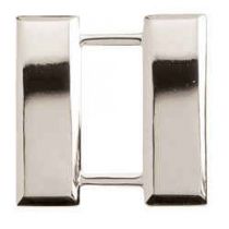 Captain Bars 1" Plain Silver with Safety Pin Attachment