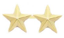 3/4" 2 Star Rank Insignia with Clutch Back- Gold