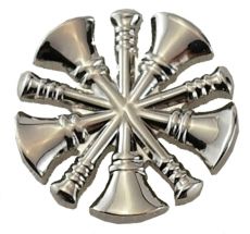 Chief 5 SILVER Bugles Collar Insignia, 3/4" High Clutch Back