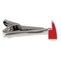 Firefighters Red Axe Tie Bar- Rhodium