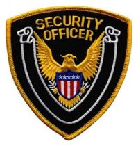 Security Officer Patch, with Eagle- Gold Border/ Gold Eagle