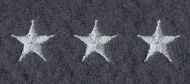 Embroidered Stars Emblem- Silver on Midnight- 5/8"