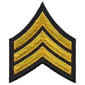 Sergeant 3" Light Gold on Black Chevron