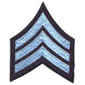 Sergeant Chevrons- 3" Wide, Light Blue on Midnight