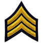 Sergeant Chevrons 3"- Dark Gold on Navy