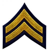 Corporal Chevrons 3" Dark Gold on Navy