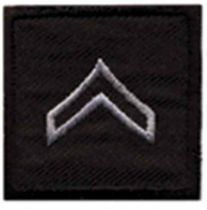 Silver on Black Corporal Collar Emblem, Sold in Pairs