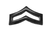 3/4" Corporal Chevrons Collar Pin, Pair, Black