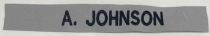 Grey Name Tape(90) 1/2" Black Block Lettering