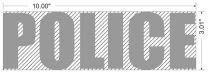 3M 3.5"x10" POLICE Bold Font, Silver Reflective